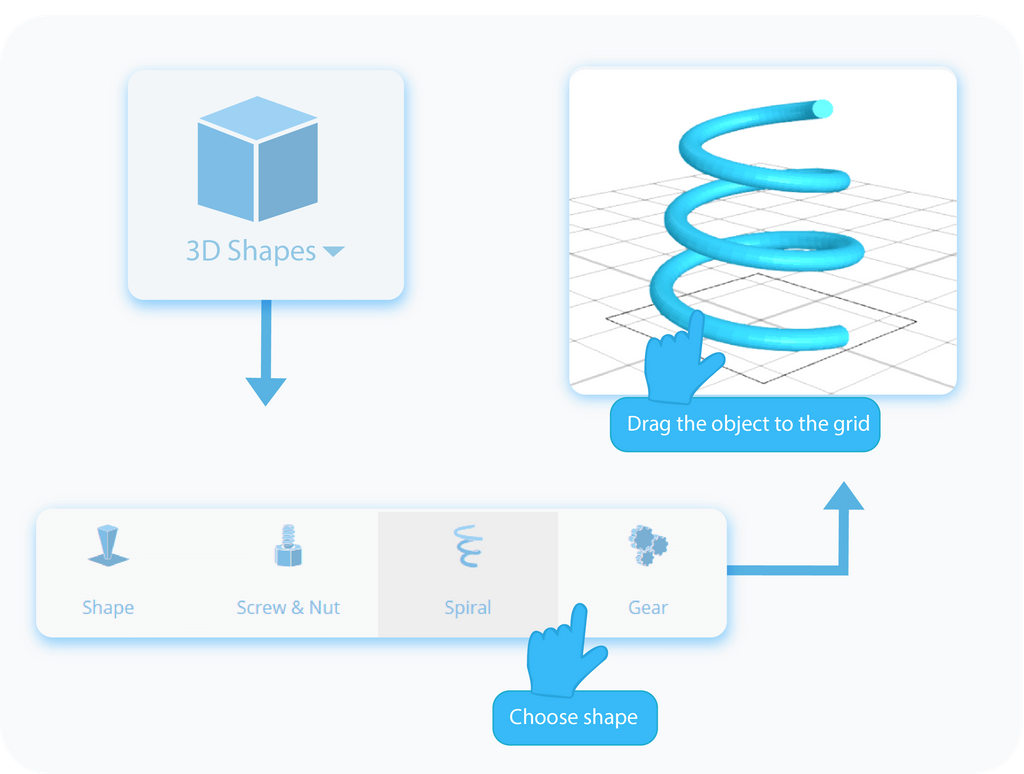 Selecting Spiral from the toolbar and adding it to the workspace